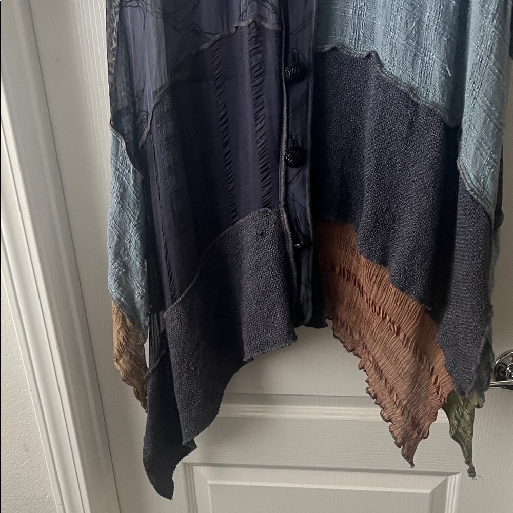 Patchwork Asymmetrical Button-Front Women's Dress… - image 2